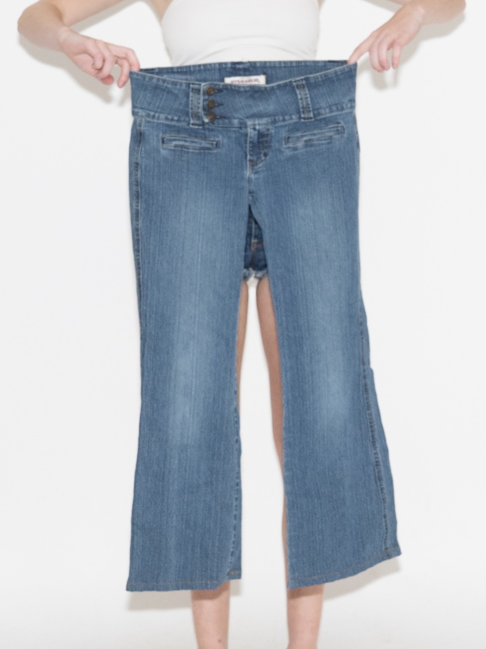 Y2k low rise flare jeans stretchy hydraulic 5/6 polyester cotton spandex
